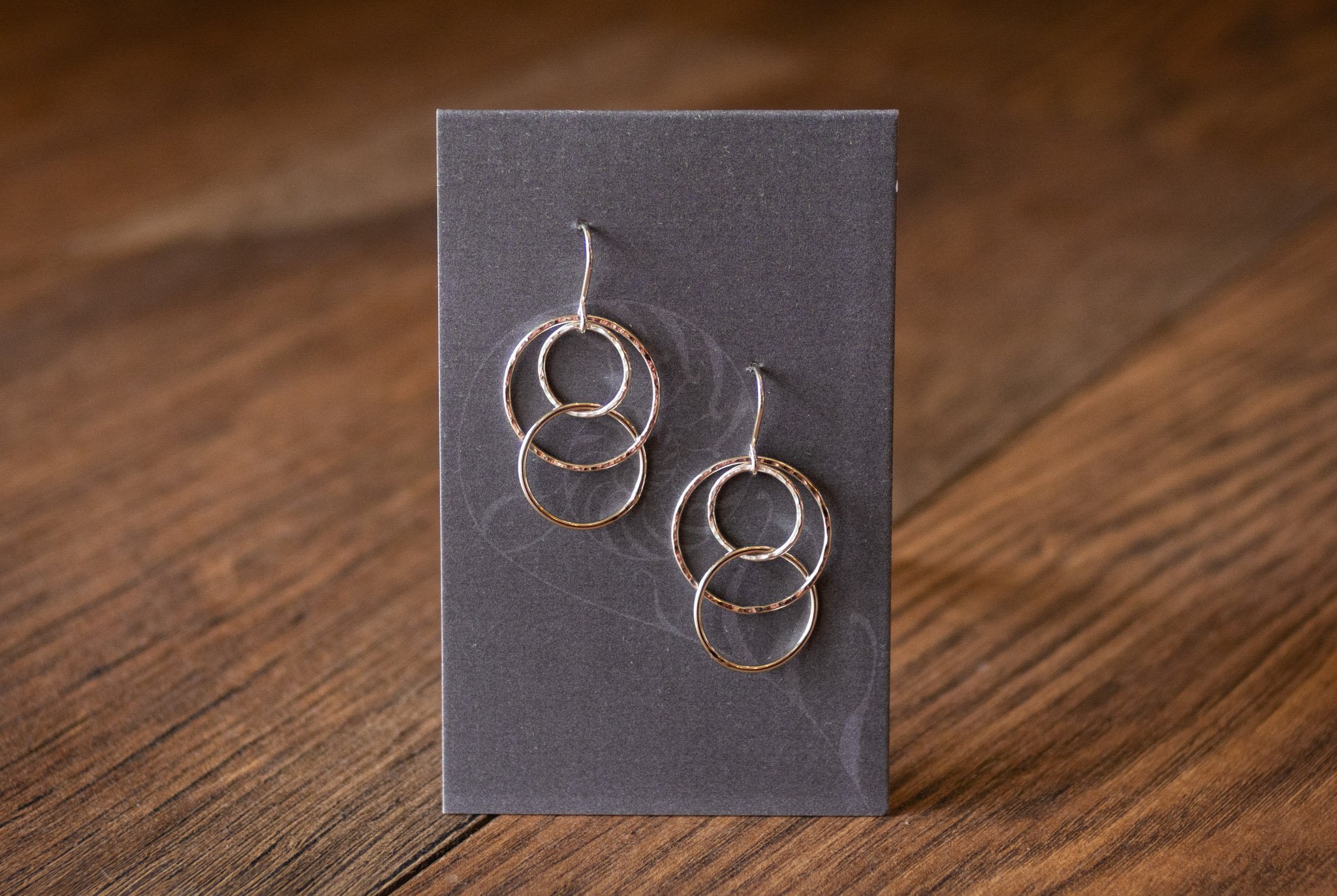 Silver Three Hoop Earrings by Elements Gallery