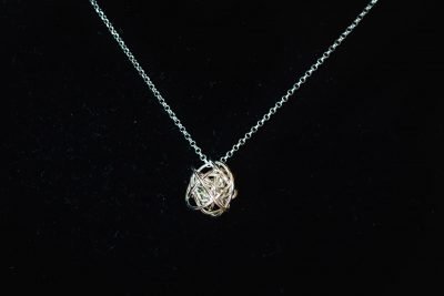 Silver Ball Of Yarn Necklace by Elements Gallery