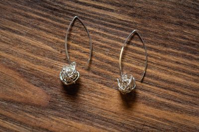 Silver Ball Of Yarn Earrings by Elements Gallery