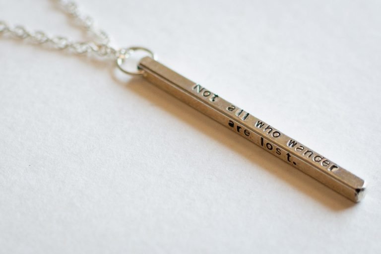 Silver Quote Necklace by Elements Gallery