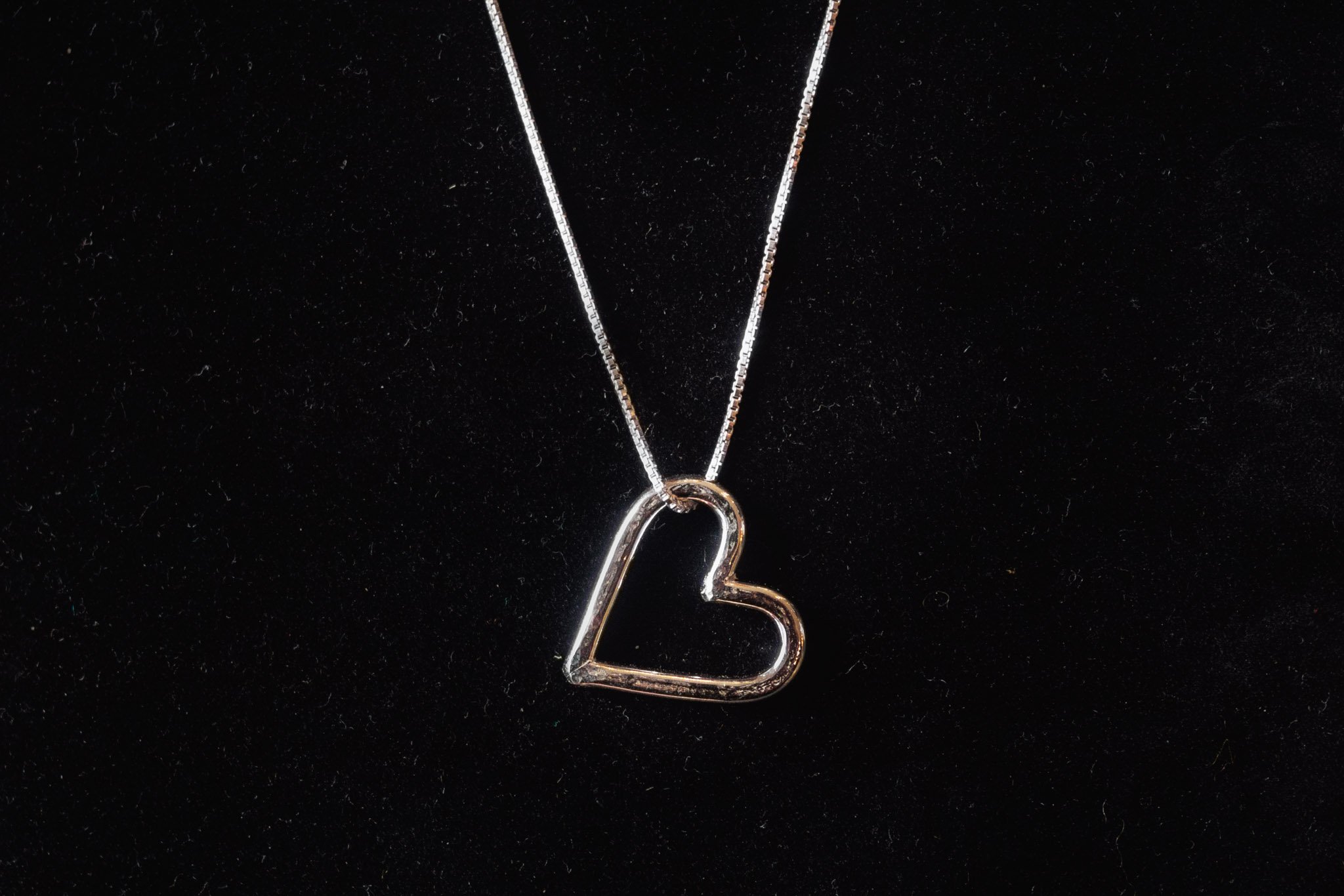 Silver Floating Heart Necklace by Elements Gallery